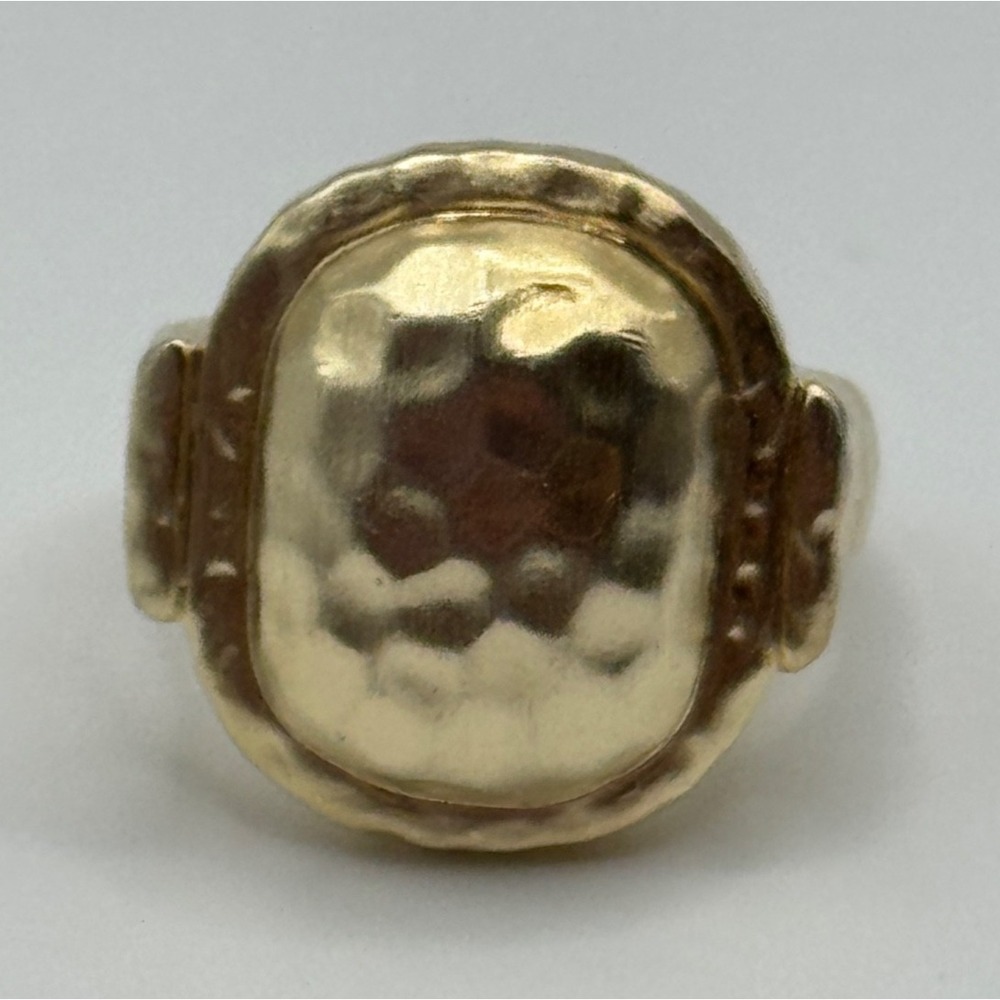 Ross Simons‎ Sterling Silver Gold Tone Hammered Ring Size 8